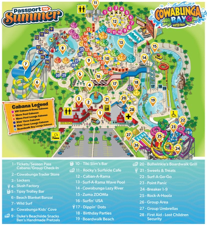 Cowabunga Bay Water Park Map and Brochure (2021 - 2023 ...