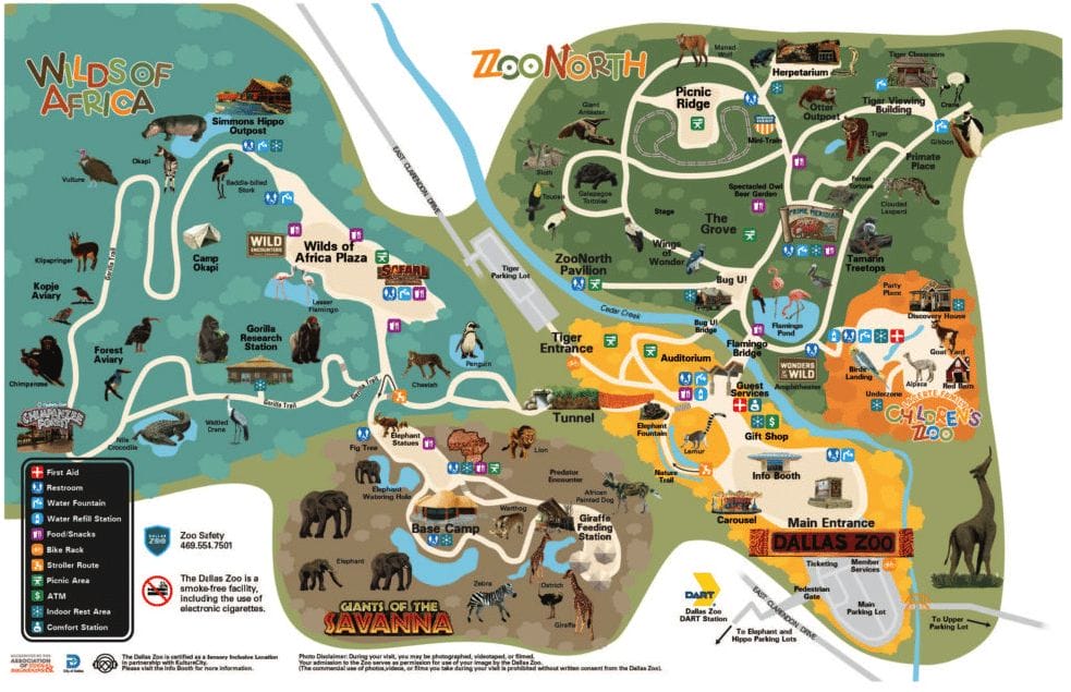 Dallas Zoo Map and Brochure (2020 - 2024) | ThemeParkBrochures.net