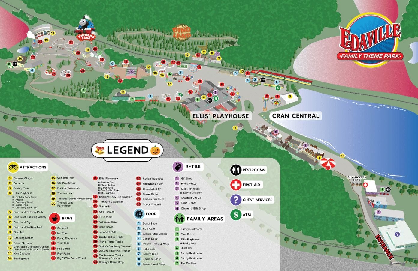 Edaville Family Theme Park Map and Brochure (2019)