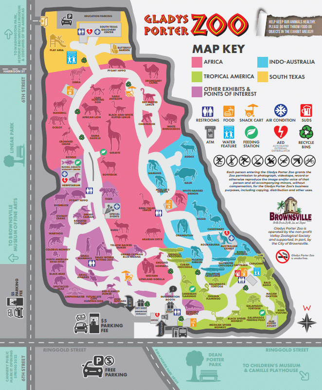 Gladys Porter Zoo Map and Brochure (2022)