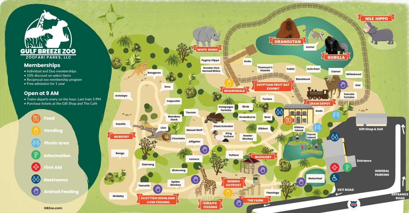 Gulf Breeze Zoo Map And Brochure (2021 - 2023) | ThemeParkBrochures.net