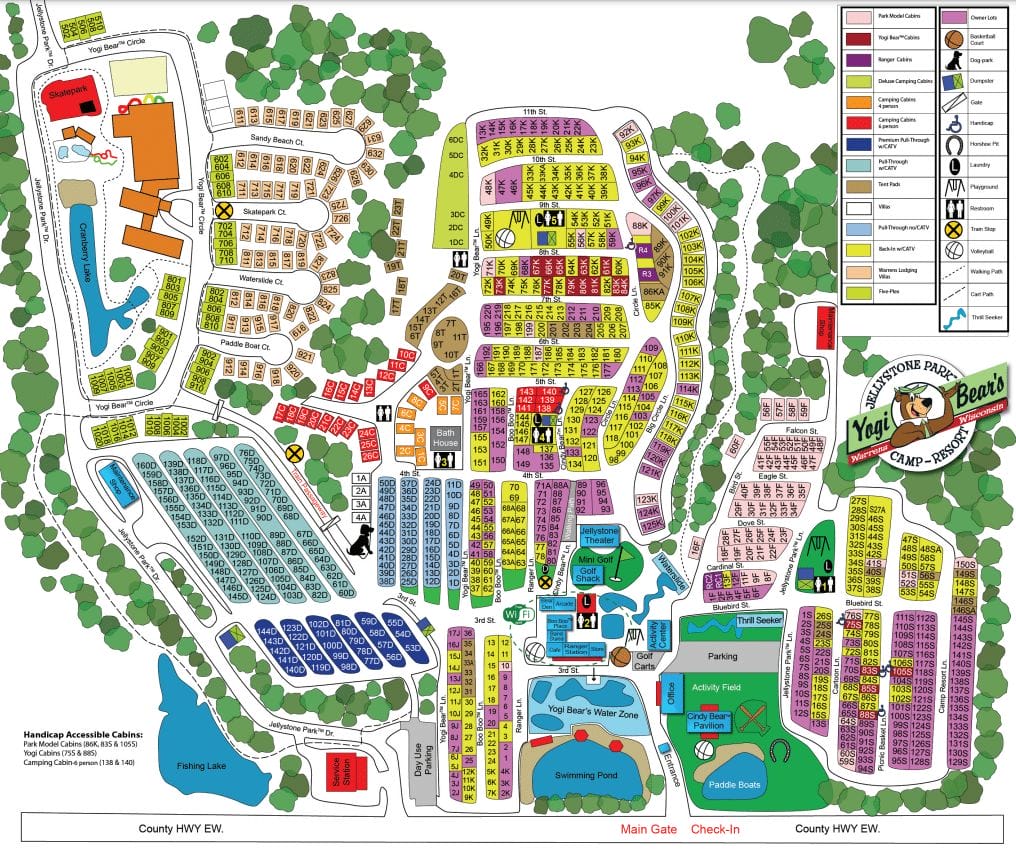 Jellystone Park Map and Brochure (2021 - 2023) | ThemeParkBrochures.net