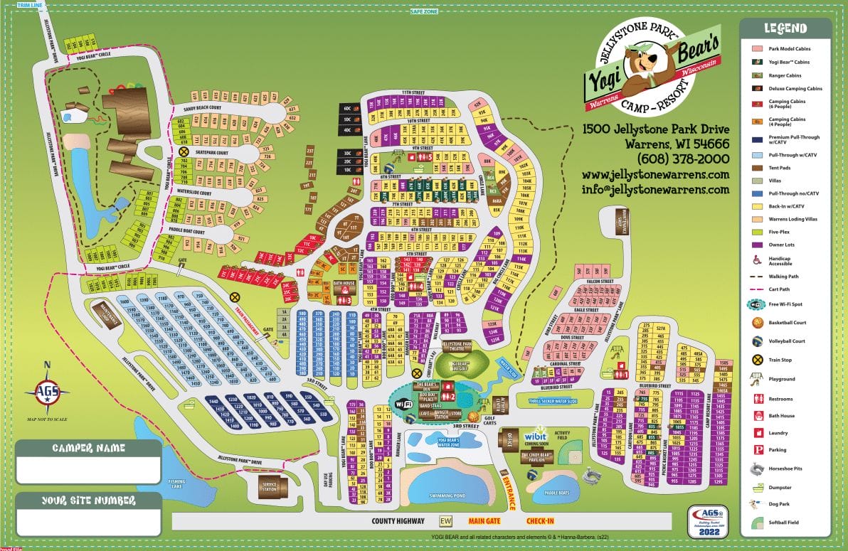 Jellystone Park Map and Brochure (2021 - 2023) | ThemeParkBrochures.net