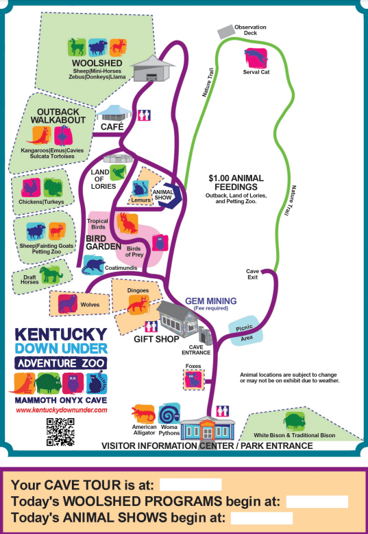 Kentucky Down Under Adventure Zoo Map and Brochure (2018 – 2022)