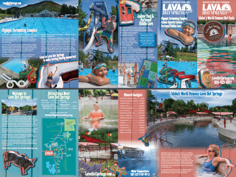 Lava Hot Springs Olympic Swimming Complex Map and Brochure (2019 – 2023)