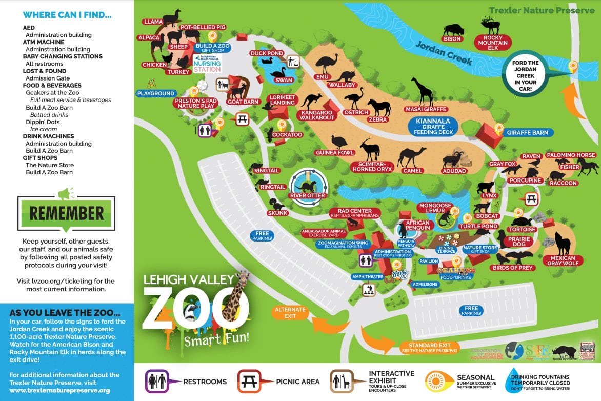 Lehigh Valley Zoo Map and Brochure (2016 - 2023) | ThemeParkBrochures.net