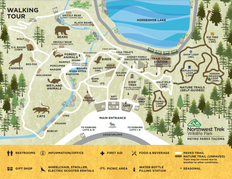 Northwest Trek Wildlife Park Map and Brochure (2018 – 2023)