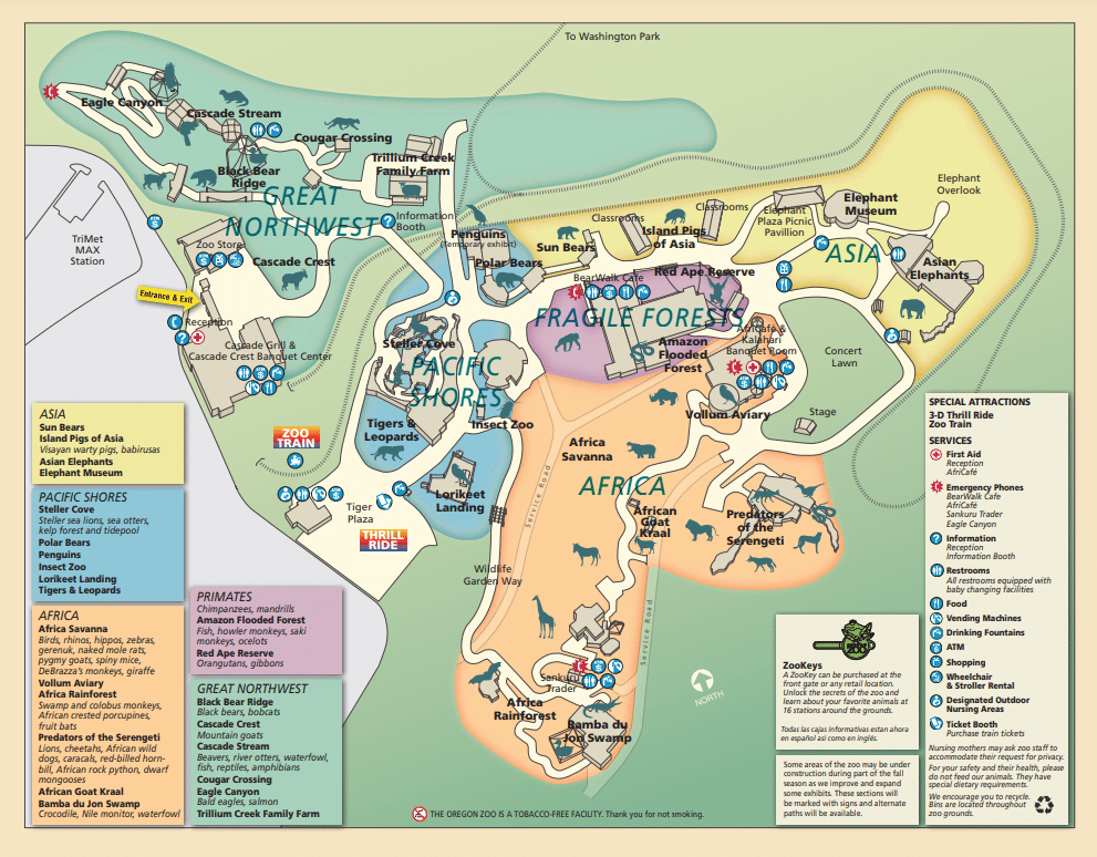 Oregon Zoo Map and Brochure (2012 2024)