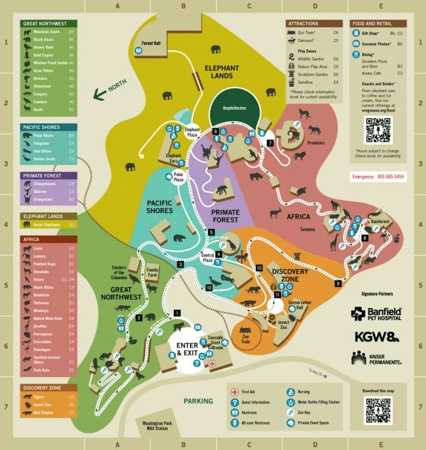 Oregon Zoo Map and Brochure (2012 - 2024) | ThemeParkBrochures.net