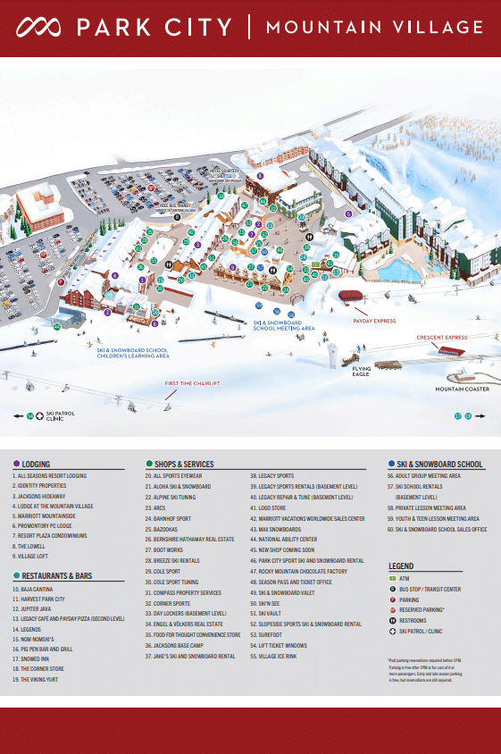 Park City Mountain Resort Map and Brochure (2022 2023