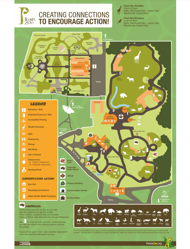 Peoria Zoo Map and Brochure (2014 – 2023)