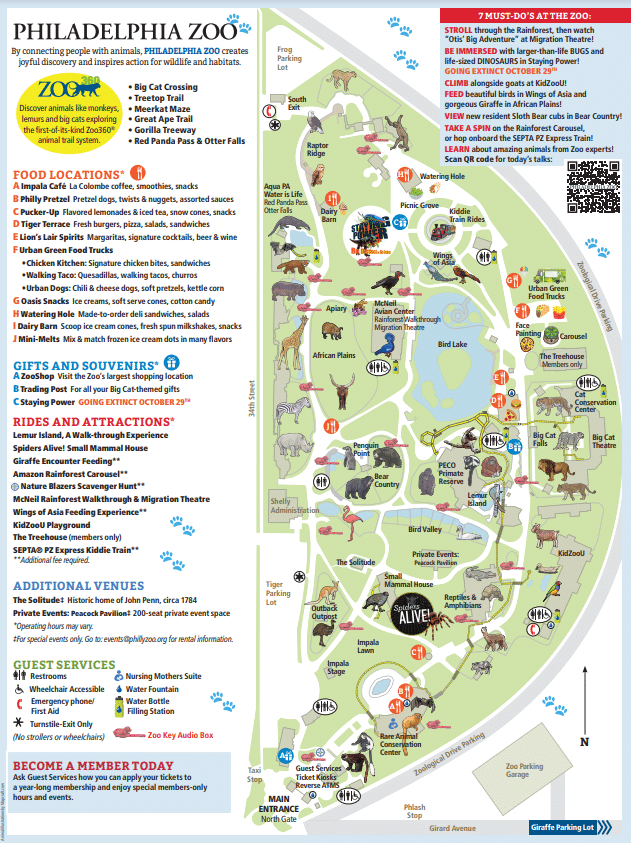 Philadelphia Zoo Map and Brochure (2019 – 2023)