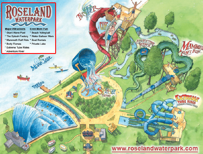 Roseland Waterpark Map and Brochure (2015)