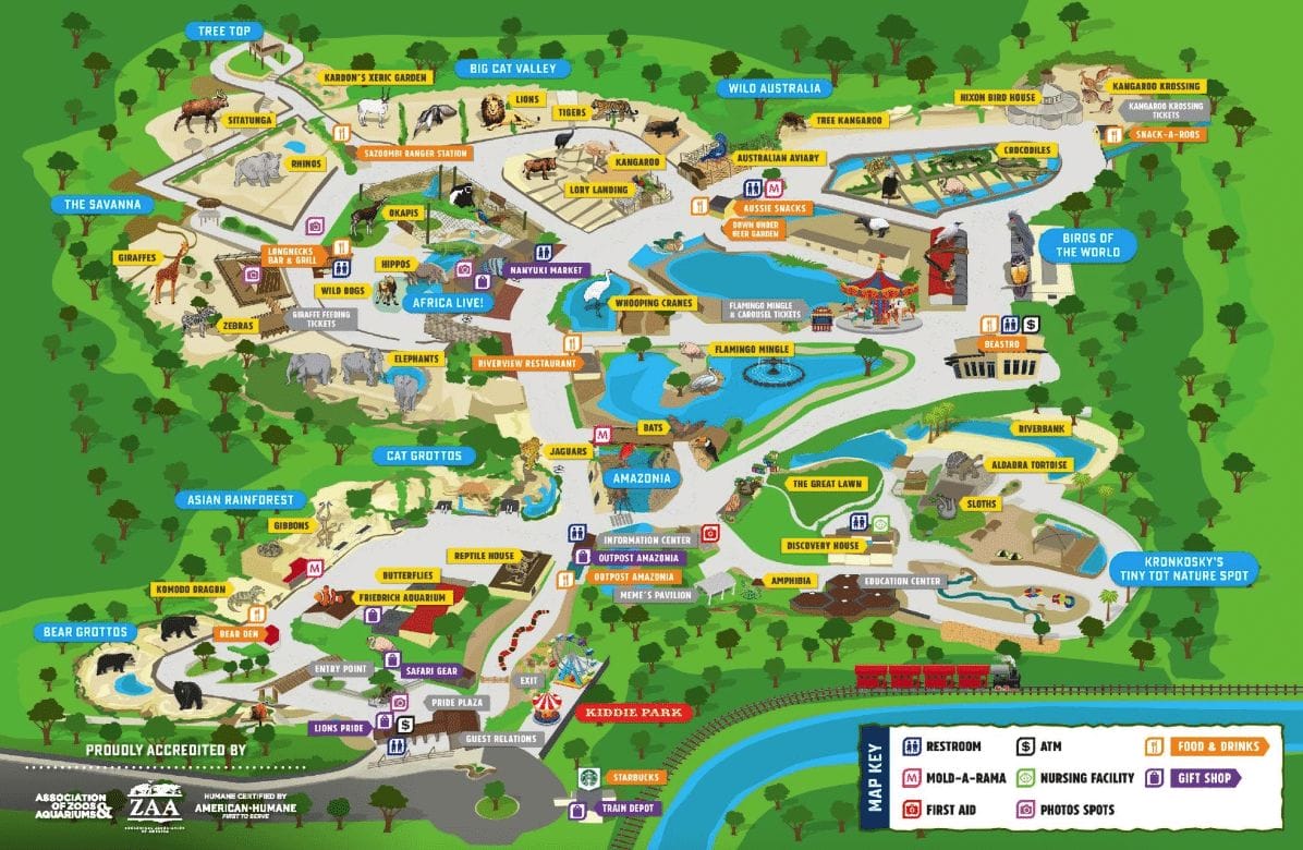 San Antonio Zoo Map and Brochure (2020 2023)