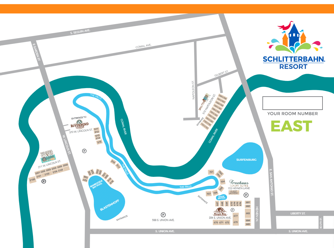 Schlitterbahn Waterpark Map and - Schlitterbahn Waterpark East Map 2022