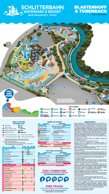 Schlitterbahn Waterpark Map and - Schlitterbahn Waterpark East Map 2023 