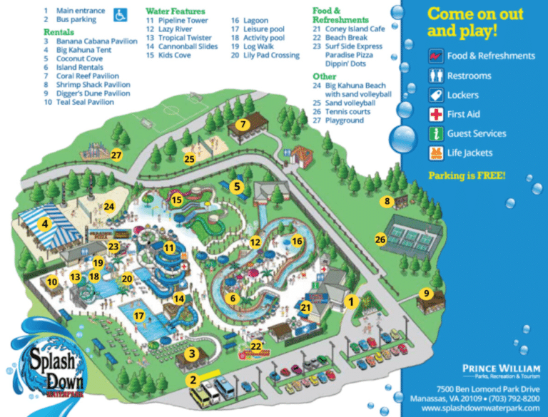 Splashdown Waterpark Map and Brochure (2023)