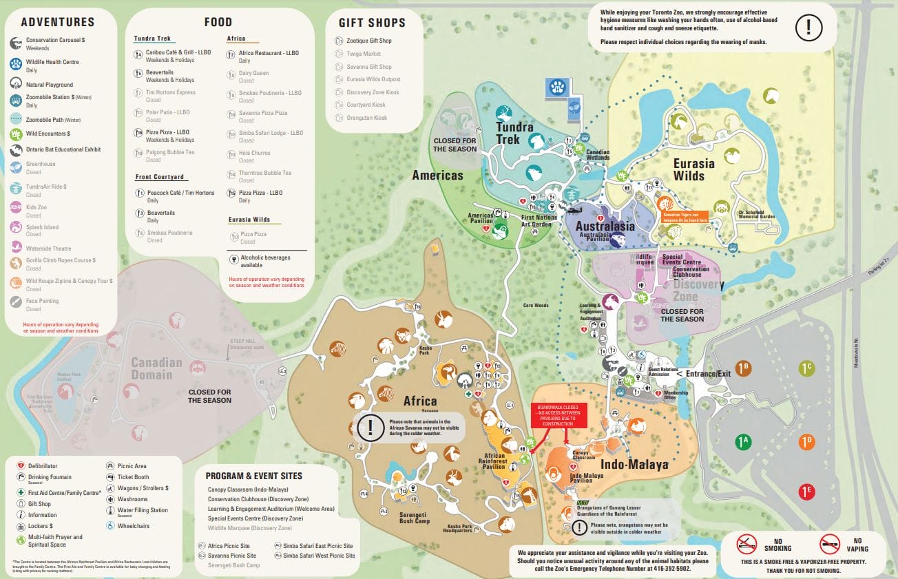 Toronto Zoo Map and Brochure (2018 2023)