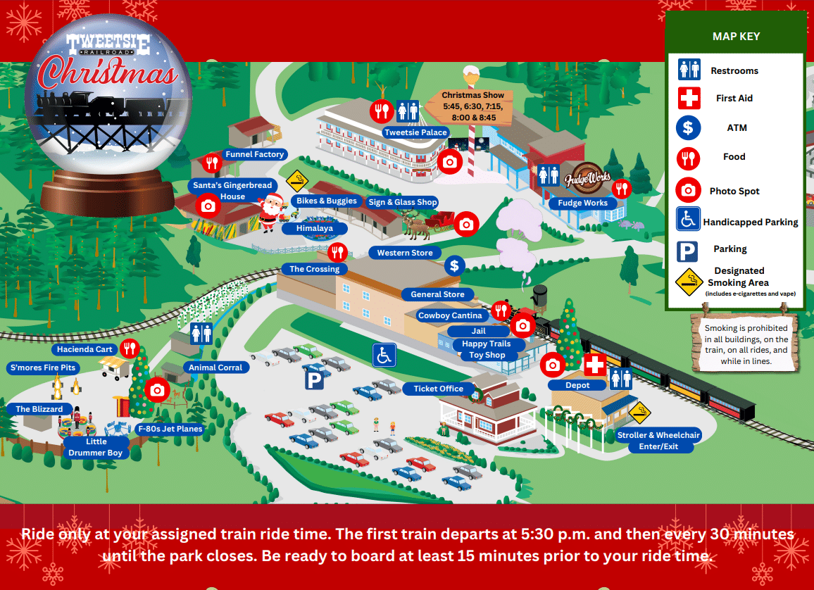 Tweetsie Railroad Map and Brochure - Tweetsie Railroad Christmas Park Map 2023