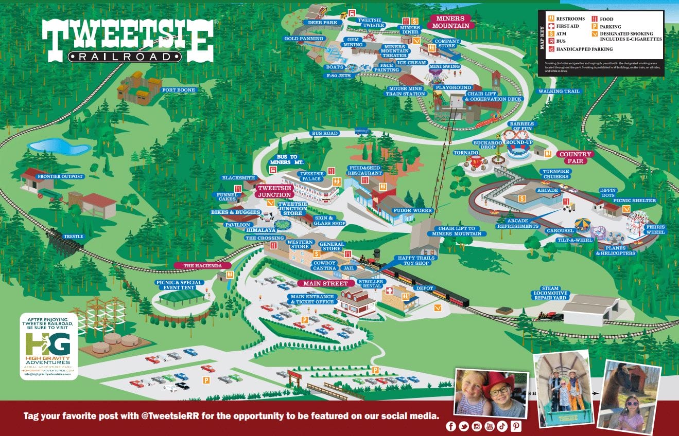 Tweetsie Railroad Map and Brochure - Tweetsie Railroad Day Time Map 2023