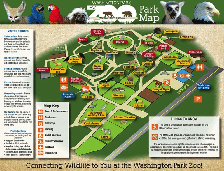 Washington Park Zoo Map and Brochure (2023)