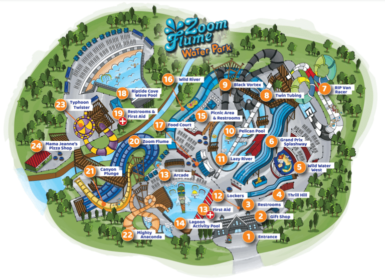 Zoom Flume Water Park Map and Brochure (2011 – 2022)