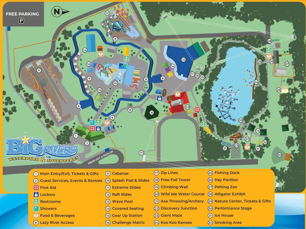 Big Rivers Waterpark & Adventures Map and Brochure (2018 - 2023 ...