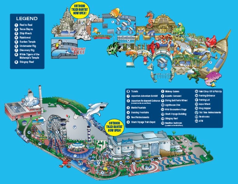 Downtown Aquarium Texas Map and Brochure (2016 – 2023)