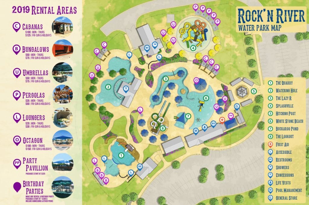 Rock 'N River Water Park Map 2019