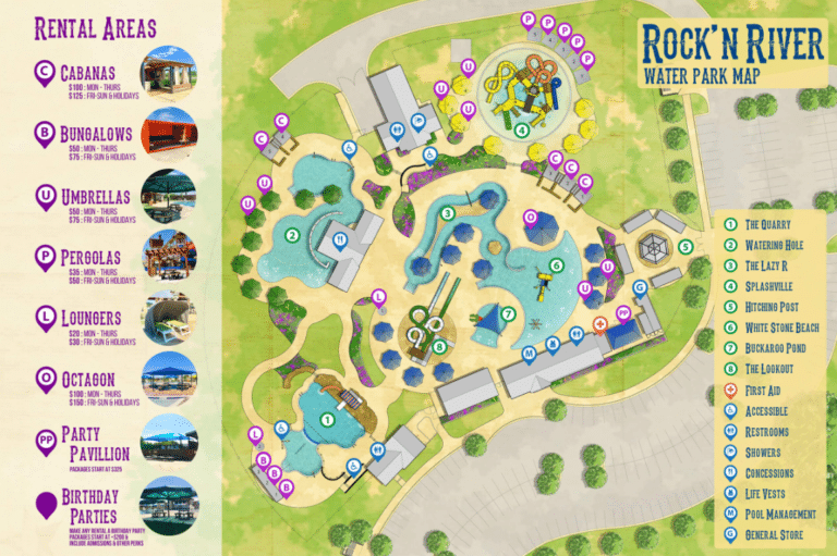 Rock ‘N River Water Park Map and Brochure (2019 – 2023)