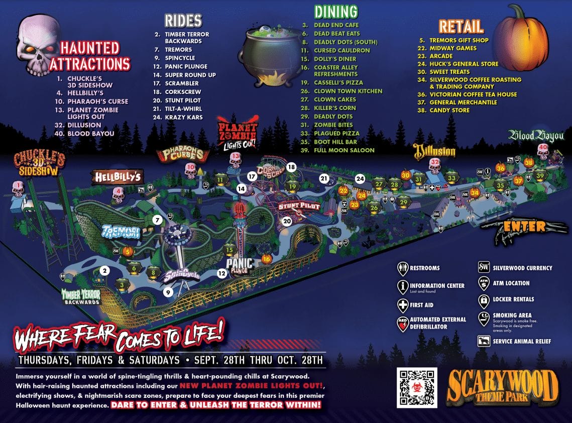 Scarywood Haunted Nights Map and Brochure (2019 2023