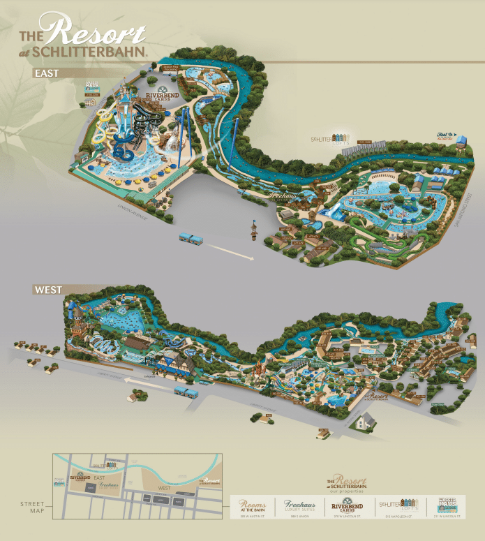 Schlitterbahn Waterpark New Braunfels - Schlitterbahn Waterpark New Braunfels Map 2015 