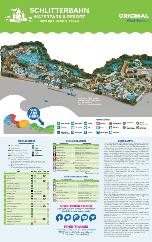 Schlitterbahn Waterpark New Braunfels Map 2021