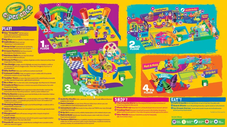 Crayola Experience Map and Brochure (2019 – 2023)