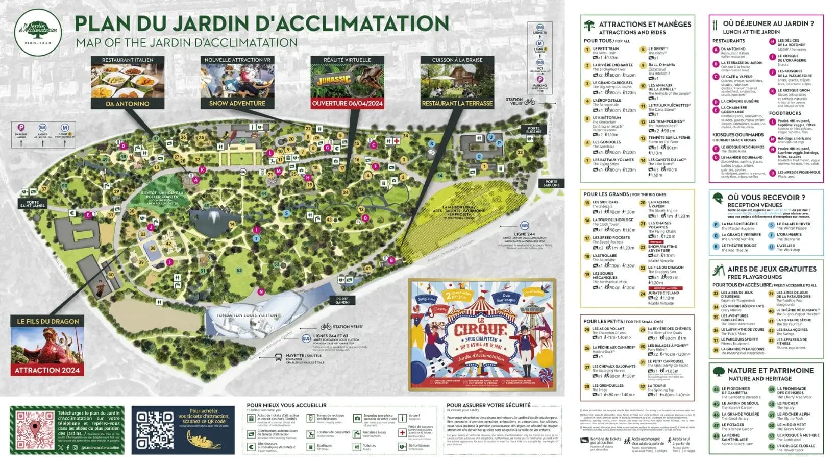 Jardin d'Acclimatation Map and Brochure (2021 2024