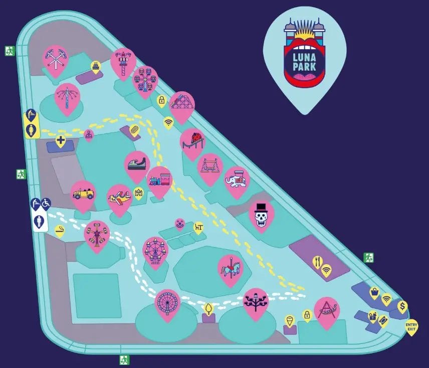 Luna Park Melbourne Map 2022