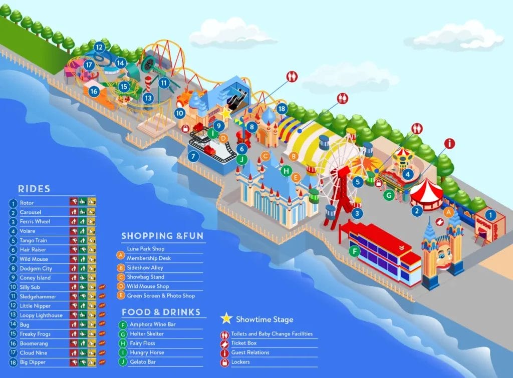 Luna Park Sydney Map 2022