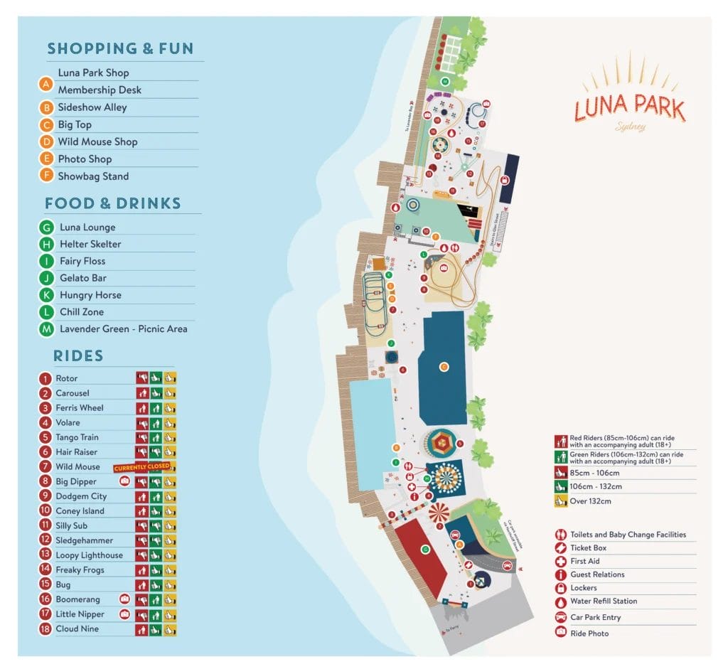 Luna Park Sydney Map 2023