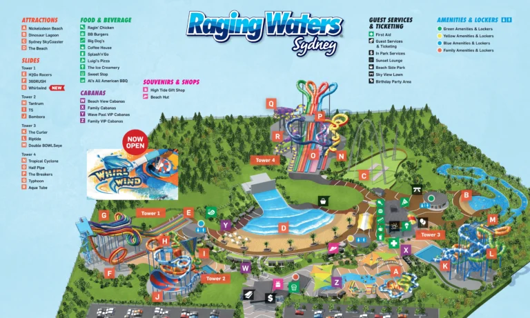 Raging Waters Sydney Map and Brochure (2020 – 2023)