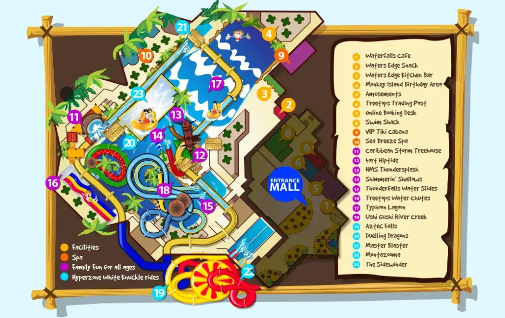 Sandcastle Water Park Map 2023