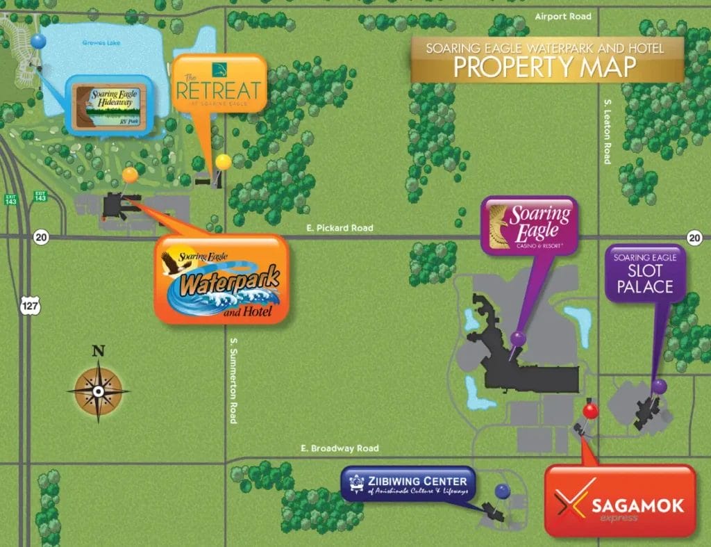 Soaring Eagle Waterpark and Hotel Map and Brochure (2019 2022