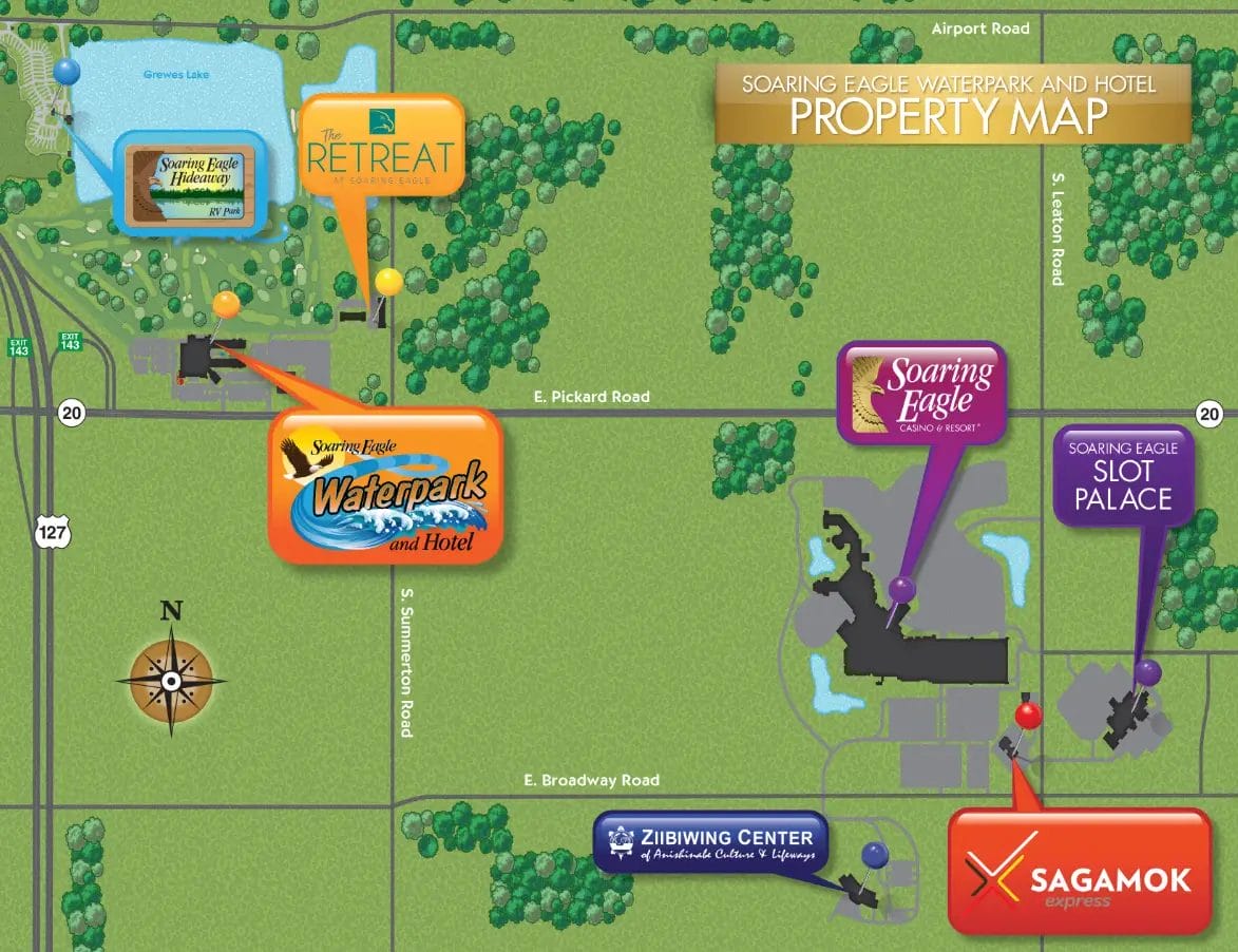 Soaring Eagle Waterpark and Hotel Map and Brochure (2019 2022