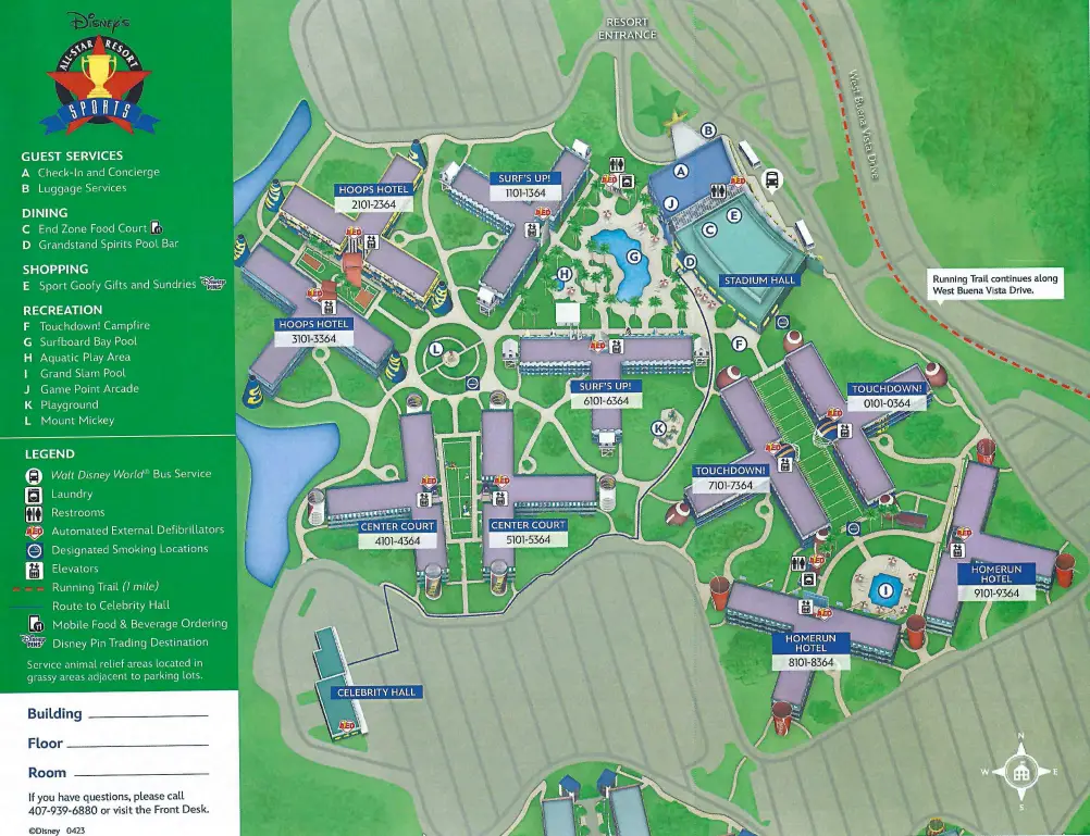 Disney All Star Sports Resort Map and Brochure (2014 - 2023 ...