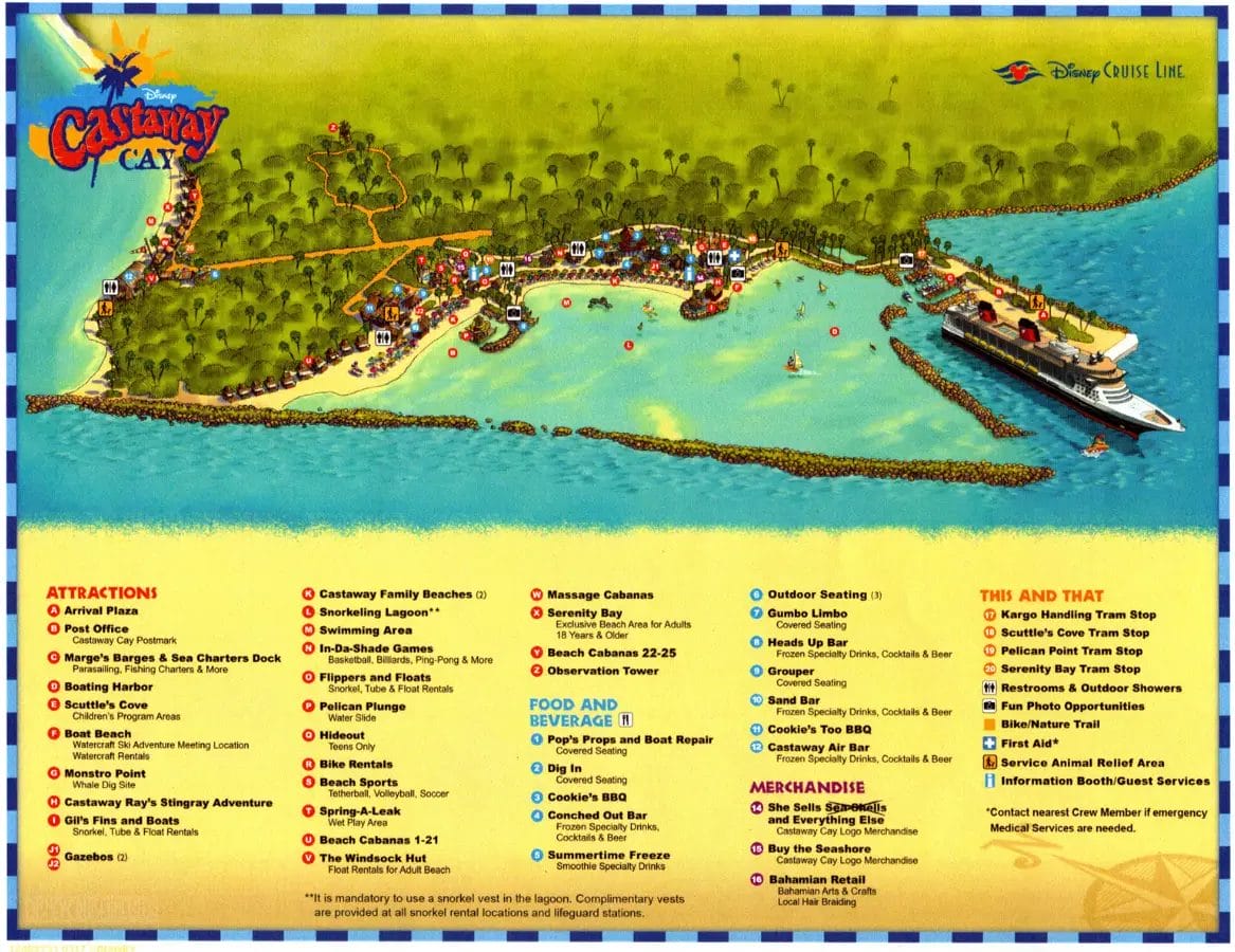 Disney Castaway Cay Map and Brochure - Disney Castaway Cay Map 2017.webp