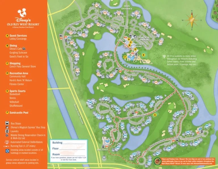 Disney Old Key West Resort Map and Brochure (2007 – 2020)
