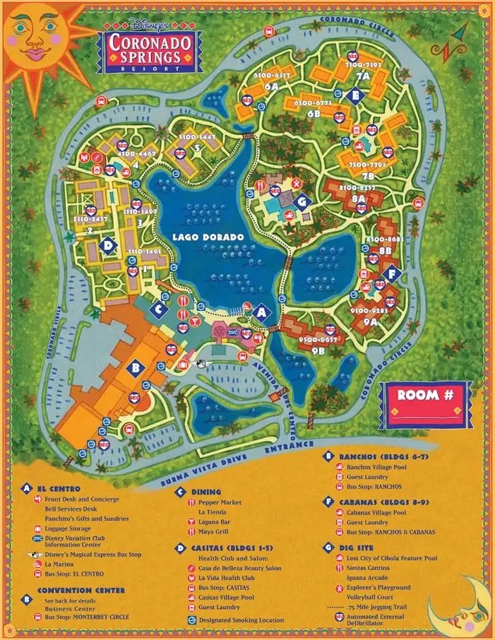Disney World Coronado Springs Map 2008