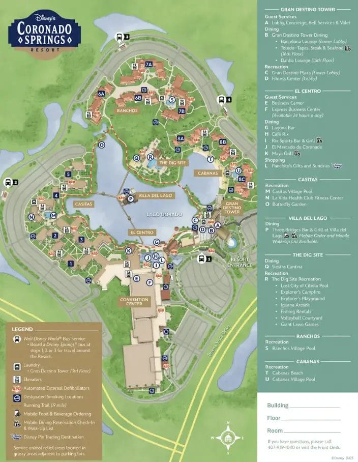 Disney World Coronado Springs Map 2023