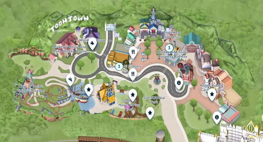 Disneyland Toontown Map 2023