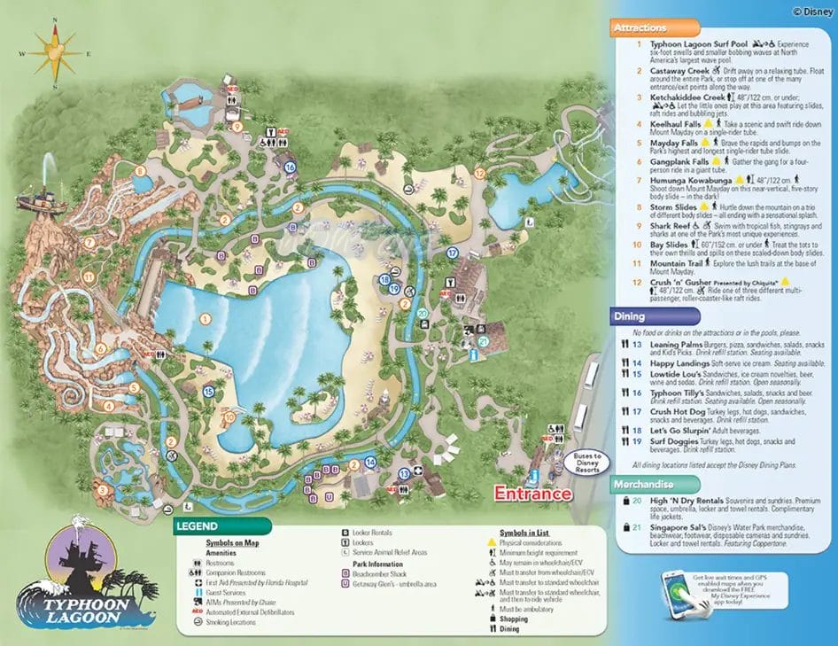 Disney's Typhoon Lagoon Water Park Map and Brochure (2013 - 2023 ...