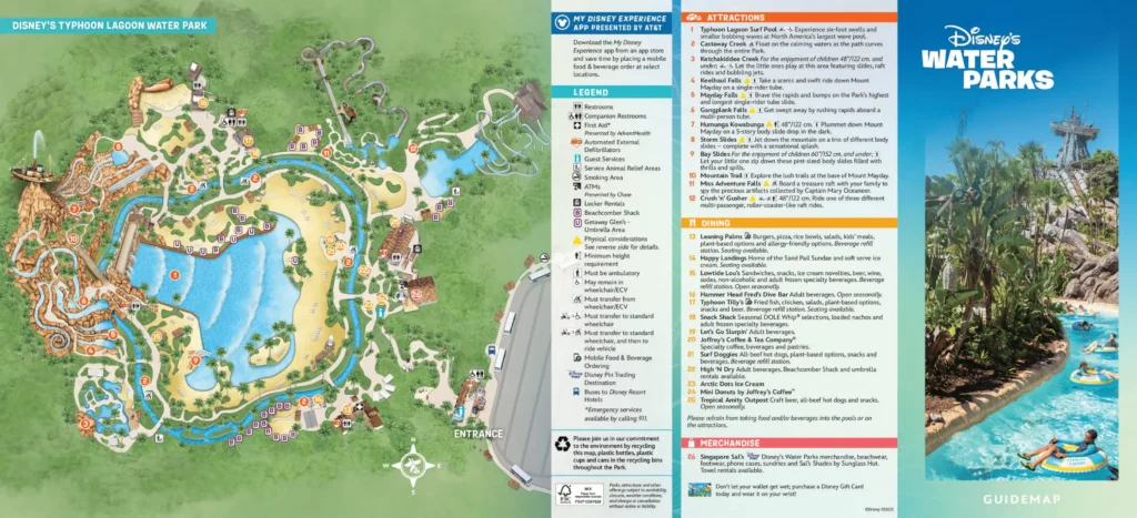 Disney's Typhoon Lagoon Water Park Map and Brochure (2013 - 2023 ...